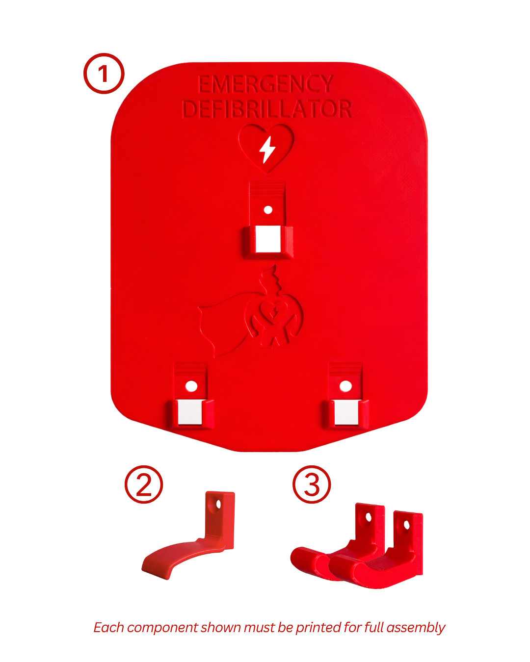 HeartHero Elliot Wall Mount, 3D Print File, Digital Download